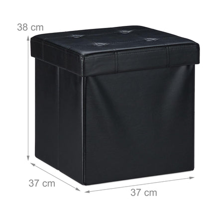 Tabouret en cuir artificiel avec espace de rangement