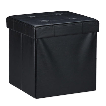 Tabouret en cuir artificiel avec espace de rangement
