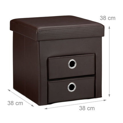 Tabouret en simili cuir à 2 compartiments
