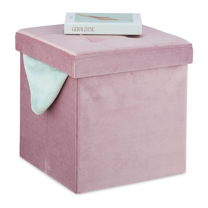 Tabouret en velours rose