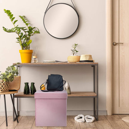 Tabouret en velours rose