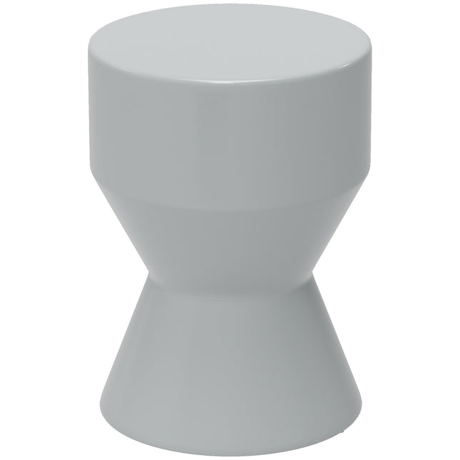Tabouret en céramique, capacité de charge de 120 kg, diamètre 33 x 45,5 cm, tabouret de jardin résistant aux intempéries en forme de sablier, tabouret de fleurs, repose-pieds pour camping en plein air, jardin, terrasse, balcon, gris clair Aosom