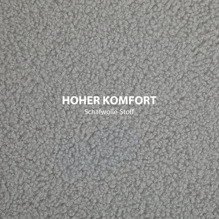 Tabouret rembourré, polaire, rangement caché, couvercle réversible, 56 cm x 56 cm x 42 cm, gris