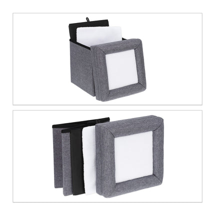 Tabouret avec trou pour chat en gris