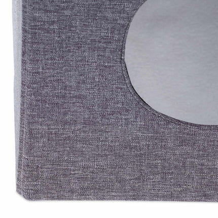 Tabouret avec trou pour chat en gris