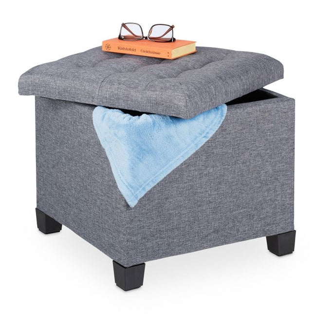Tabouret avec rembourrage en gris