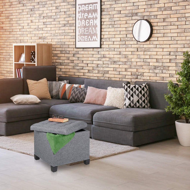 Tabouret avec rembourrage en gris
