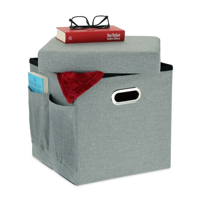 Tabouret avec rangement et poches