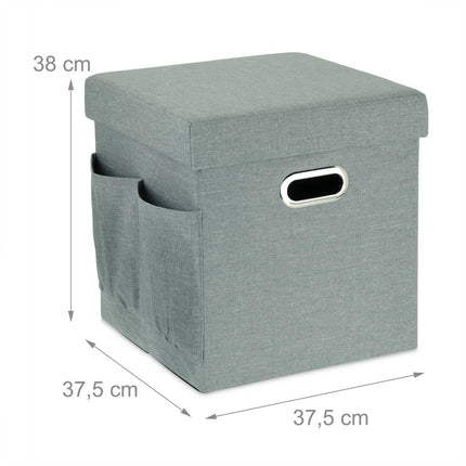 Tabouret avec rangement et poches