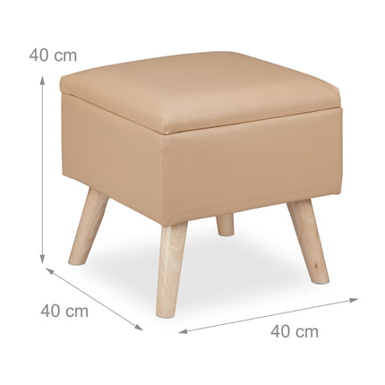 Tabouret avec espace de rangement en similicuir