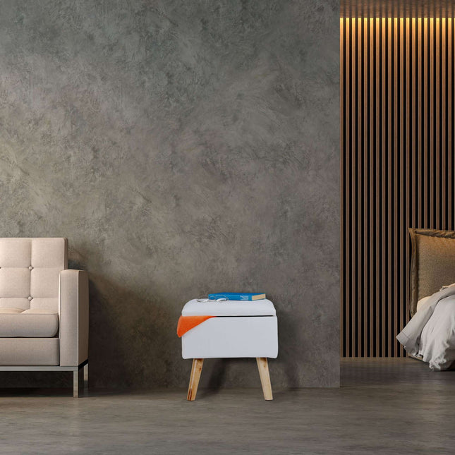 Tabouret avec espace de rangement en similicuir