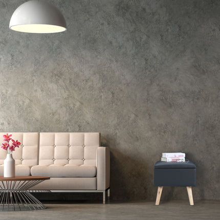 Tabouret avec espace de rangement en similicuir
