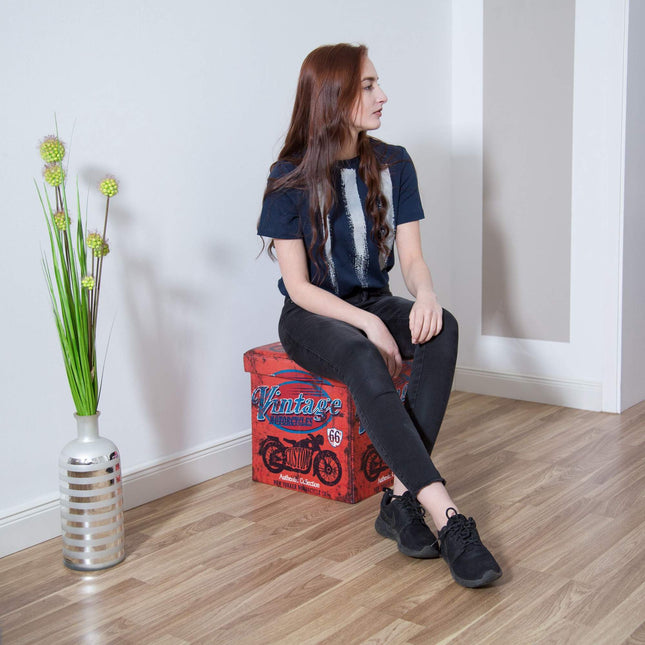 Tabouret avec espace de rangement Motif tendance