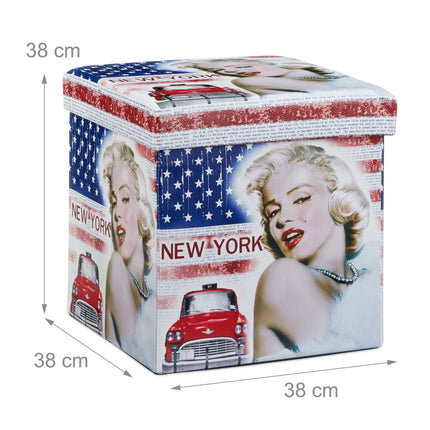 Tabouret avec espace de rangement Motif tendance