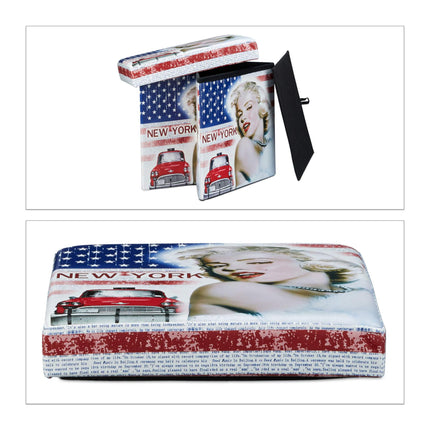 Tabouret avec espace de rangement Motif tendance