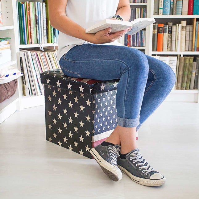 Tabouret avec espace de rangement Motif tendance