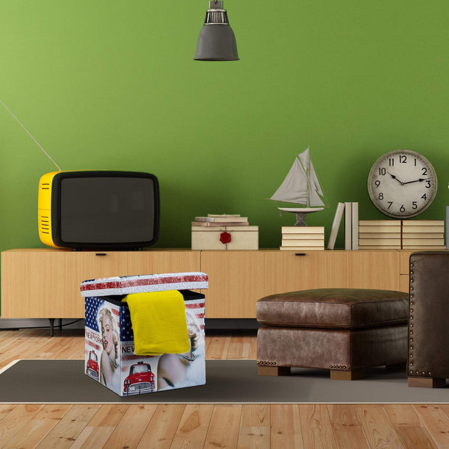 Tabouret avec espace de rangement Motif tendance
