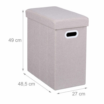 Tabouret avec espace de rangement beige