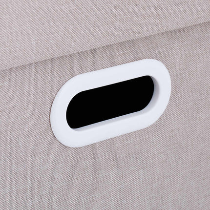 Tabouret avec espace de rangement beige