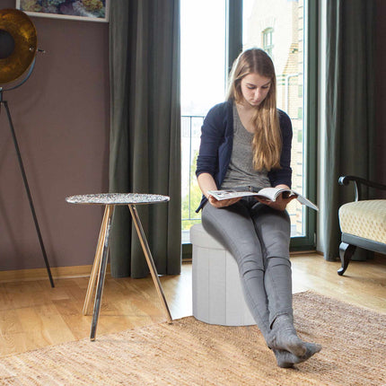 Tabouret avec espace de rangement taille M rond