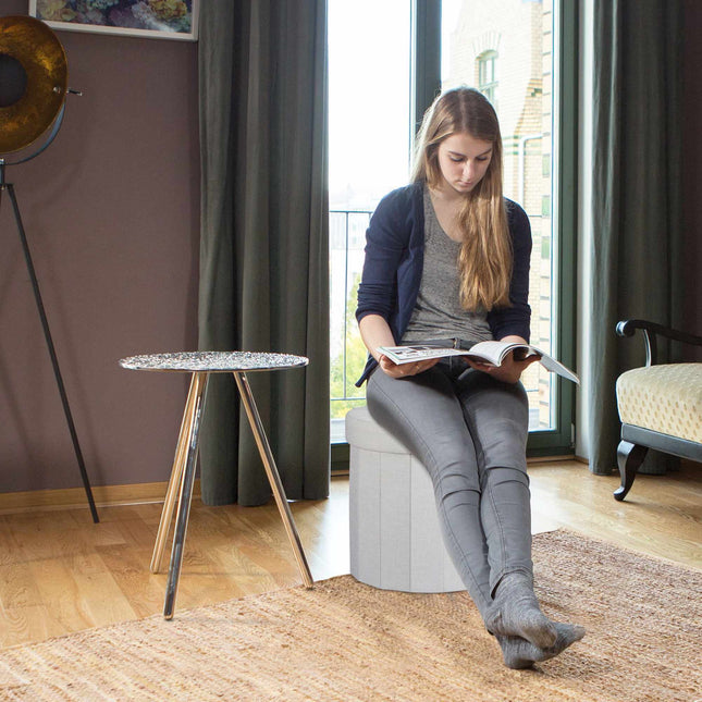 Hocker mit Stauraum Größe M rund