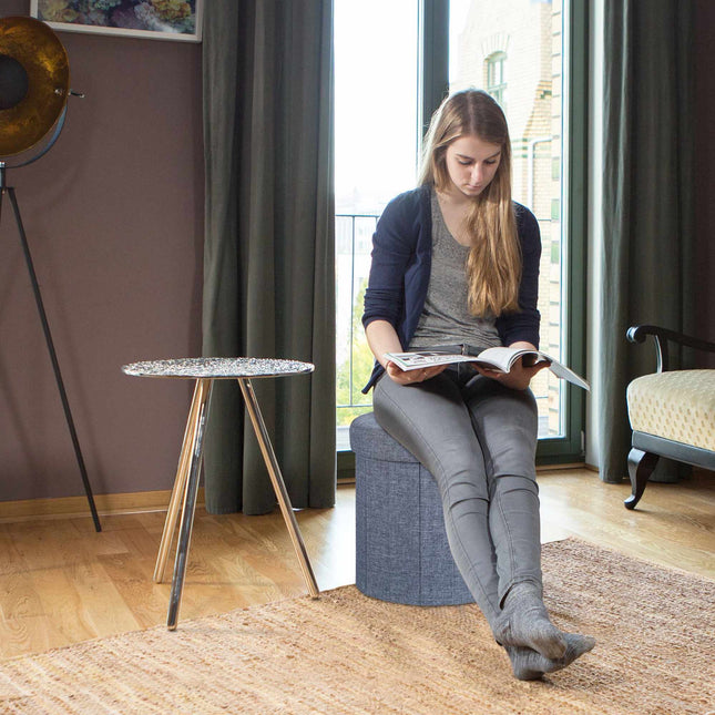 Hocker mit Stauraum Größe M rund