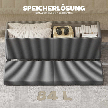 Sitzbank mit Cordbezug, 84L, Grau