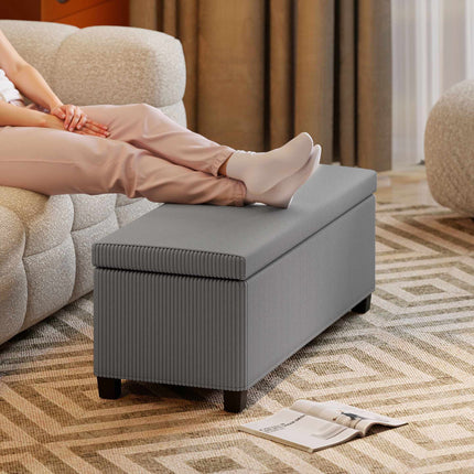 Sitzbank mit Cordbezug, 84L, Grau