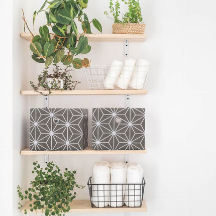 Aufbewahrungsbox 2er-Set – Organizer aus grauem Stoff
