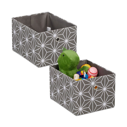 Aufbewahrungsbox 2er-Set – Organizer aus grauem Stoff
