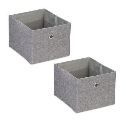 Lot de 2 boîtes de rangement - Organisateurs en tissu multicolore