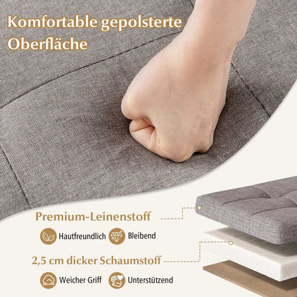 Aufbewahrungshocker mit Leinenstoff, 53.5L, Beige, 45cm