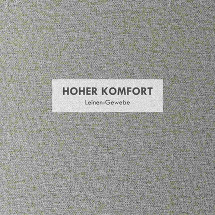 Pouf de rangement avec plateau, gris clair, aspect lin, 56 x 56 x 42 cm