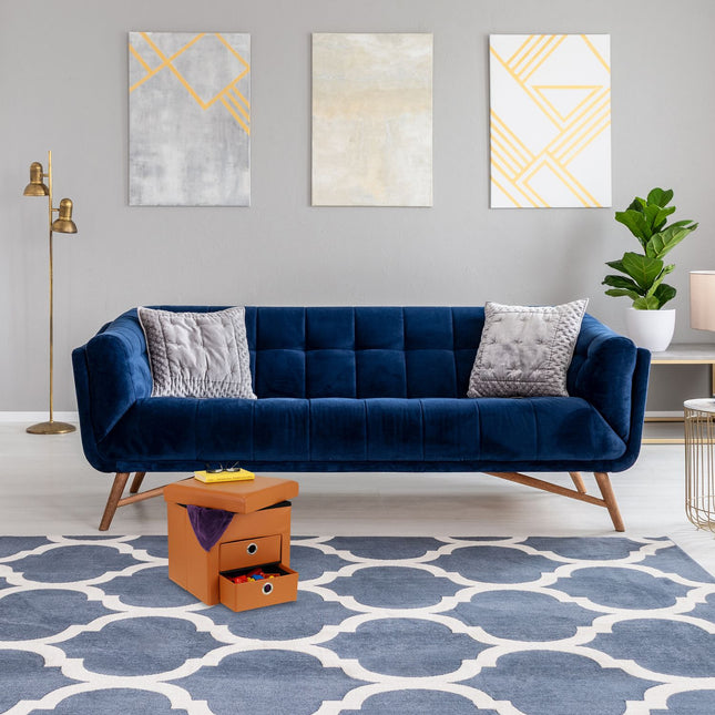 Pouf de rangement avec tiroirs