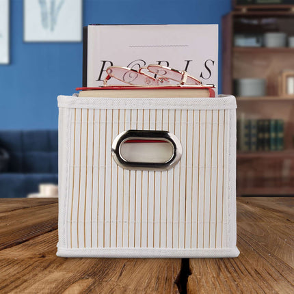 Panier de rangement en bambou étroit