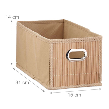 Panier de rangement en bambou étroit
