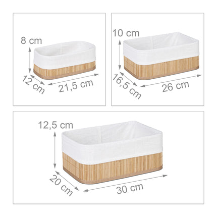 Panier de rangement salle de bain 3 pièces
