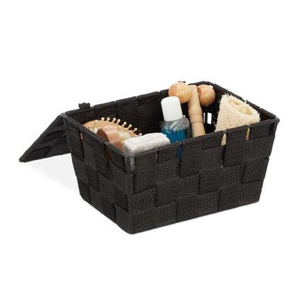 Panier de rangement avec couvercle