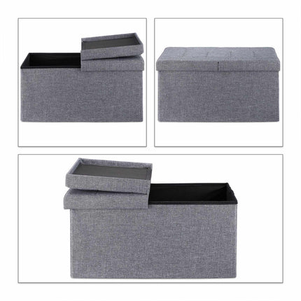 Banc de rangement avec couvercle à charnière