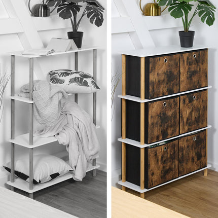Aufbewahrungsbox aus Stoff in Holzoptik, 6er-Pack