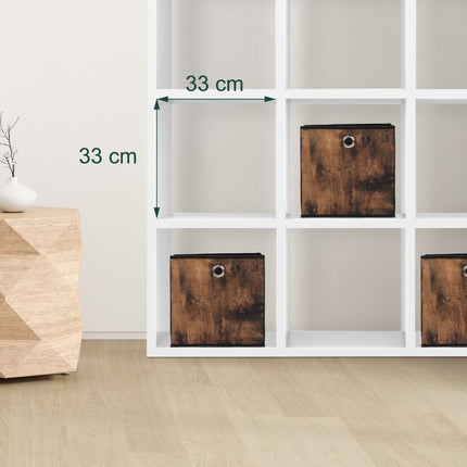 Aufbewahrungsbox aus Stoff in Holzoptik, 6er-Pack