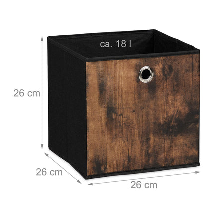 Aufbewahrungsbox aus Stoff in Holzoptik, 6er-Pack
