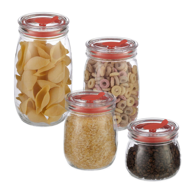 Bocaux de conservation avec couvercles par lot de 4