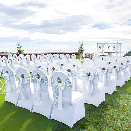 Stretch Spandex Folding Chair Covers, 12 Pack, White