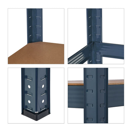 Étagères robustes à 4 niveaux anthracite