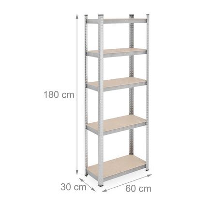 Étagères robustes à 5 niveaux, lot de 2