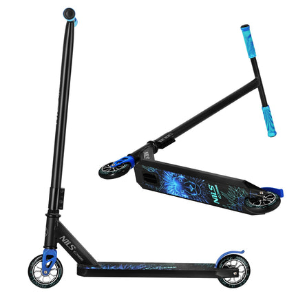 Trottinette freestyle, roues en polyuréthane de 110 mm, batterie ABEC-7, motif Lion bleu