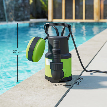 Pompe à eau submersible avec interrupteur à flotteur, 400 W, 9 000 l/h