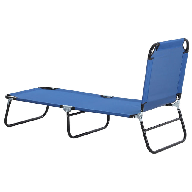 Verstellbare Sonnenliege aus Stahl für Garten und Balkon, blau