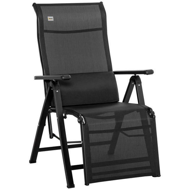 Transat de soleil transat de jardin transat réglable en apesanteur 9 positions acier textilène noir 70x65x111 cm pour des heures de détente